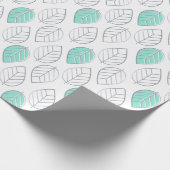 Papier Cadeau Silver & Turquoise Design chic & moderne feuille (Coin)