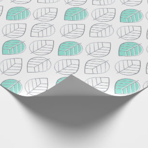 Papier Cadeau Silver & Turquoise Design chic & moderne feuille