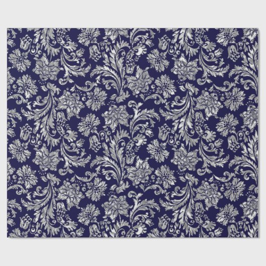 Papier Cadeau Silvers & Midnight Blue Damas (Plat)