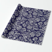 Papier Cadeau Silvers & Midnight Blue Damas (Déroulé)