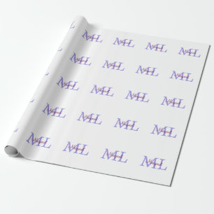 Papier Cadeau simple ajout de nom monogramme rose rouge jeton