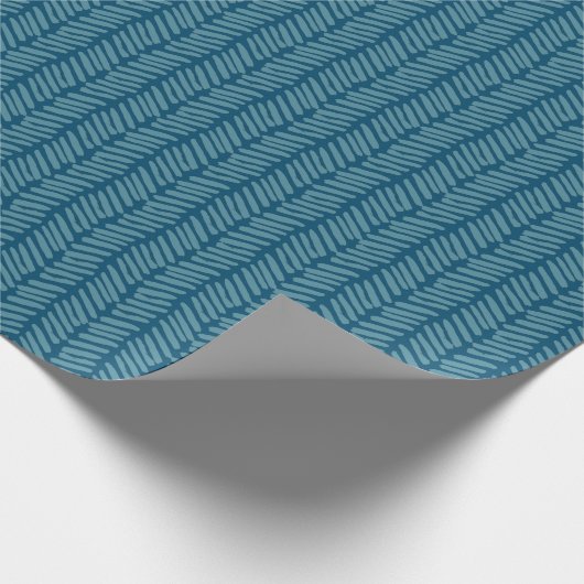 Papier Cadeau Simple amusant noir Turquoise bleu Zigzag Motif d' (Coin)