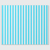 Papier Cadeau Simple Aqua frais et blanc (Plat)