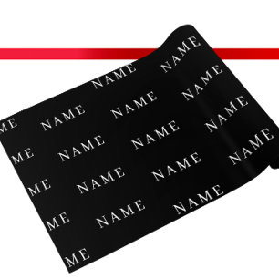 Papier Cadeau Simple Black Custom Ajouter Votre Nom Élégant