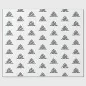 Papier Cadeau Simple blanc gris sapin de Noël Patten Holiday (Plat)