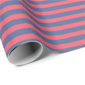 Papier Cadeau Simple Blush Red et Lynch Candy Stripe Cadeau (Coin rond)