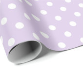 Papier Cadeau Simple Chic Blanc Motif à Points sur Fond Violet C (Coin rond)