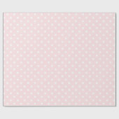 Papier Cadeau Simple Chic Blanc Points Sur Fond Rose Pâle (Plat)