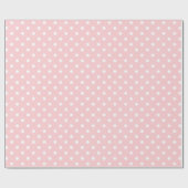 Papier Cadeau Simple Chic Blanc Points Sur Rose Pâle Clair (Plat)
