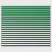 Papier Cadeau Simple Chic Motif Rayures Blanches Sur Fond Vert (Plat)