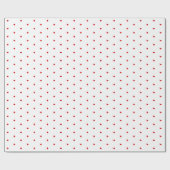Papier Cadeau Simple Chic Motifs à Points Rouges sur Fond Blanc (Plat)