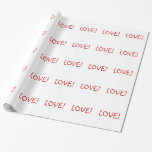 Papier Cadeau Simple Christmas Love Font rouge<br><div class="desc">Simple Christmas Love Font rouge</div>