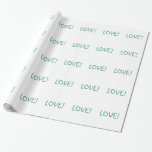 Papier Cadeau Simple Christmas Love Holiday Font vert<br><div class="desc">Simple Christmas Love Holiday Font vert</div>