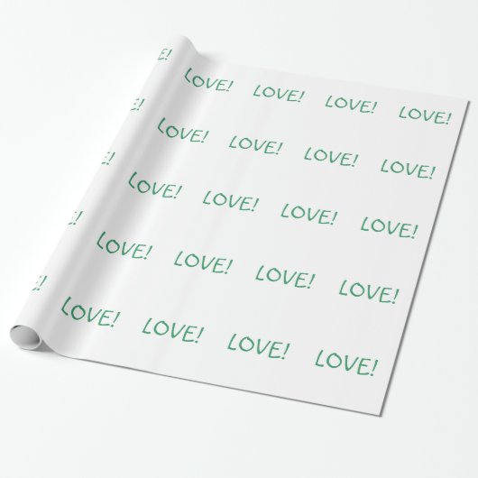 Papier Cadeau Simple Christmas Love Holiday Font vert (Déroulé)