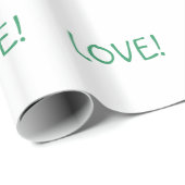 Papier Cadeau Simple Christmas Love Holiday Font vert (Coin rond)