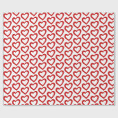 Papier Cadeau Simple Cœur Rouge Saint-Valentin Moderne (Plat)
