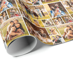 Papier Cadeau Simple collage de photos 11 images motif unique