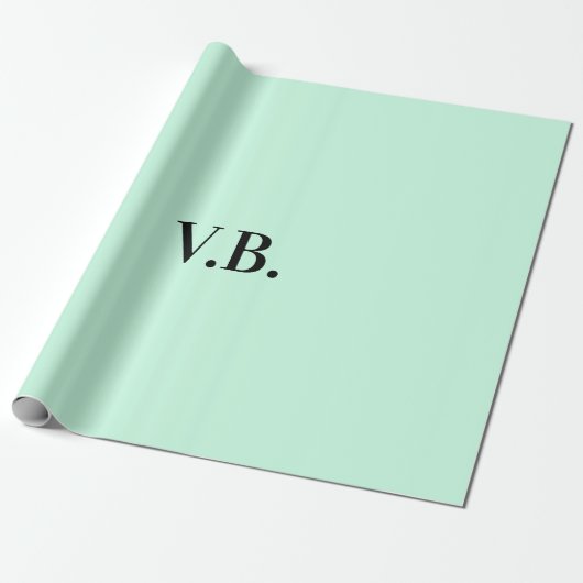 Papier Cadeau Simple couleur unie ajouter nom texte monogramme (Déroulé)