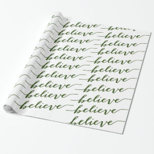 PAPIER CADEAU SIMPLE CROYEZ LE VERT DE SALUTATION DES VACANCES