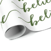 PAPIER CADEAU SIMPLE CROYEZ LE VERT DE SALUTATION DES VACANCES (Coin rond)