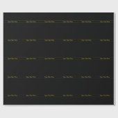 Papier Cadeau Simple Customizable Gold & Black Text Design (Plat)