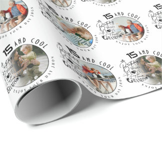 Papier Cadeau Simple Cute Photo Birthday Design For Grandson