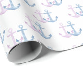 Papier Cadeau Simple duo d'Ancres ! (Coin rond)