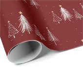 Papier Cadeau Simple élégance Noël Arbre Motif vacances (Coin rond)