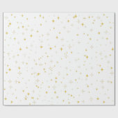 Papier Cadeau Simple Elégant Gold Stars et Sparkles Cadeaux (Plat)