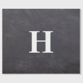 Papier Cadeau Simple Élégant gris blanc Monogramme simple (Plat)