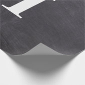 Papier Cadeau Simple Élégant gris blanc Monogramme simple (Coin)