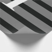 Papier Cadeau Simple Elegant Gris Noir Gris Gris Blancs Monogram (Coin)