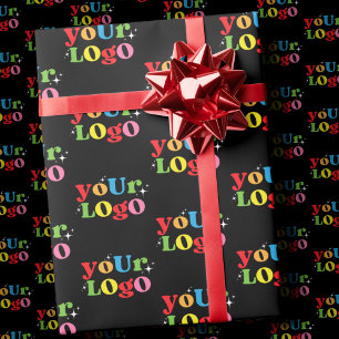 Papier Cadeau Simple Élégant Minimal Logo Personnalisé Ici Entre