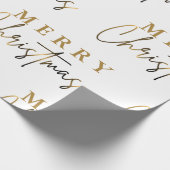 Papier Cadeau Simple Élégant Monogramme Joyeux Noël (Coin)