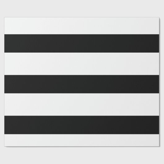 Papier Cadeau Simple Élégant noir blanc rayures Simple (Plat)