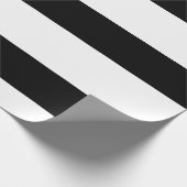 Papier Cadeau Simple Élégant noir blanc rayures Simple (Coin)