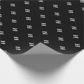 Papier Cadeau Simple Élégant noir Monogramme blanc Monogramme Wr (Coin)