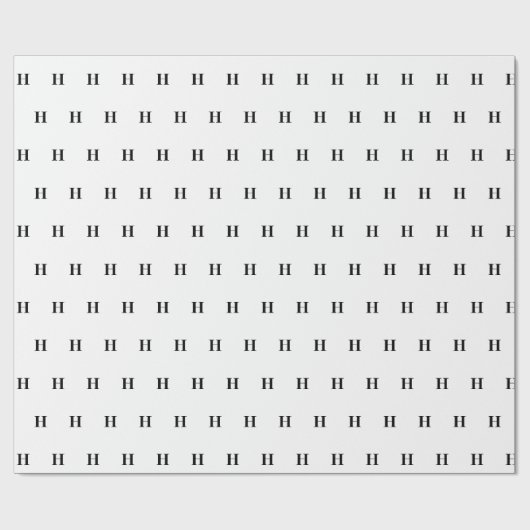 Papier Cadeau Simple Élégant noir Monogramme blanc Monogramme Wr (Plat)