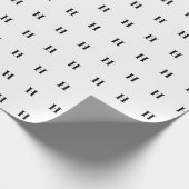 Papier Cadeau Simple Élégant noir Monogramme blanc Monogramme Wr (Coin)