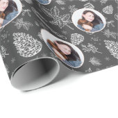 Papier Cadeau Simple élégante photo Noir Noël (Coin rond)