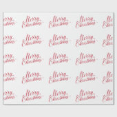 Papier Cadeau Simple élégante Rouge Script moderne Noël (Plat)