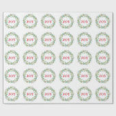 Papier Cadeau Simple élégante Wreath Joie moderne Noël (Plat)