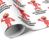 Papier Cadeau Simple Elmo 1er anniversaire (Coin rond)