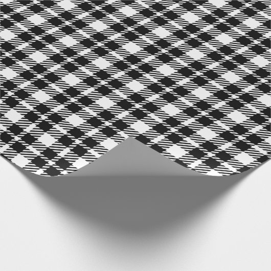 Papier Cadeau Simple en noir et blanc en vichy motif (Coin)
