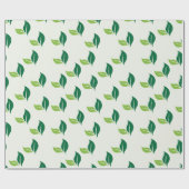 Papier Cadeau Simple feuille verte (Plat)