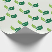 Papier Cadeau Simple feuille verte (Coin)