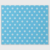Papier Cadeau Simple Floral Pattern on Vibrant Blue Canva (Plat)