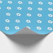 Papier Cadeau Simple Floral Pattern on Vibrant Blue Canva (Coin)