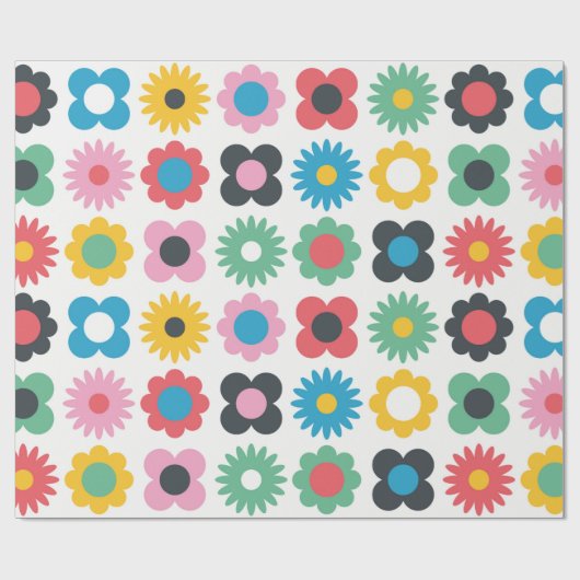 Papier Cadeau Simple flower seamless pattern design. Scandinavia (Plat)