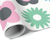 Papier Cadeau Simple flower seamless pattern design. Scandinavia (Coin rond)